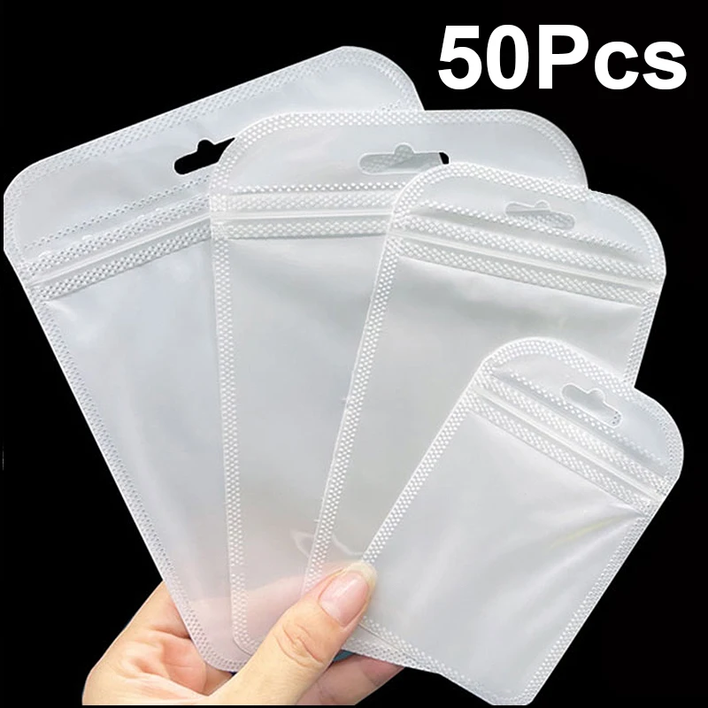 

50Pcs OPP Self Sealing Bags Jewelry Display Packaging Storage Bag Transparent Desktop Drawer Organizer Pouches Resealable Bags