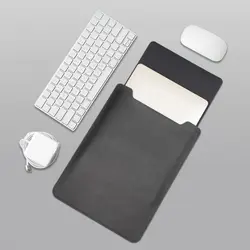 Ultra - Thin PU Leather Shockproof Laptop Sleeve & Protective Pouch - 15 - 16 inch (Black)