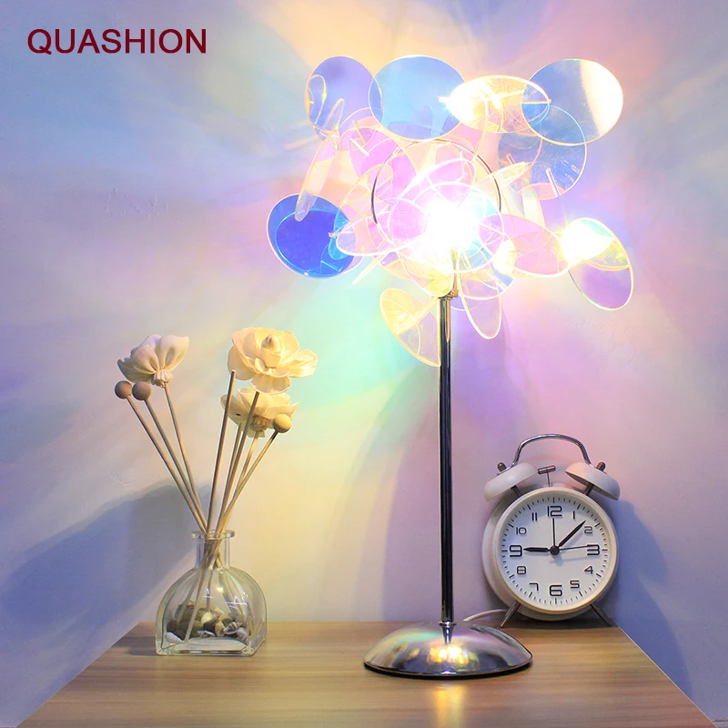 

Ins Photo Projection Lamp Romantic Bedside Ambient Table Lamp Mood Night Light Girls DIY Gift Dazzling Aurora Acrylic Lights