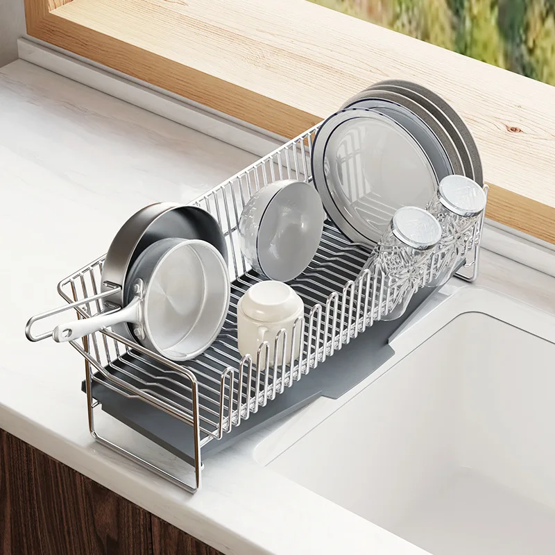 Dish Drying Rack with Drainboard, Dish Rack for Kitchen Counter