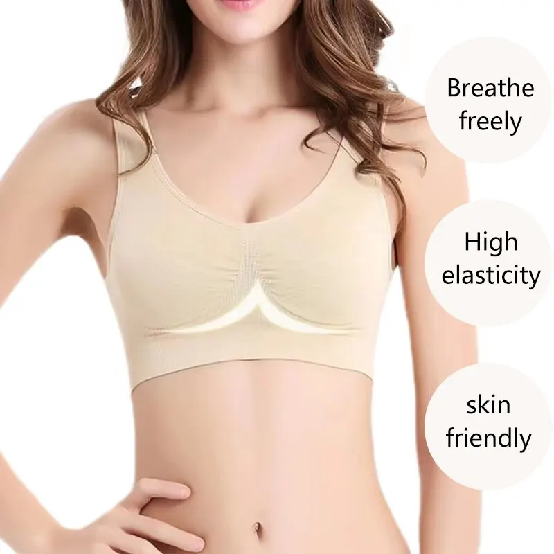 Women Seamless Bras Camisole Underwear Crop Top XXL 3XL for Sports Gym Running Fitness Yoga