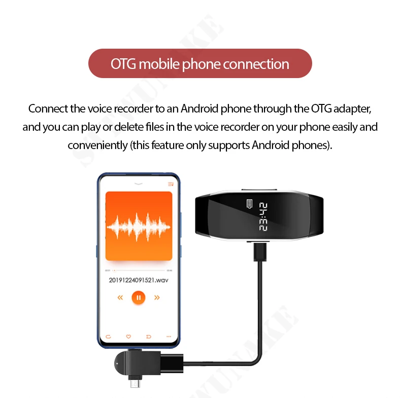 Montre mini caméra connectée via OTG à un téléphone