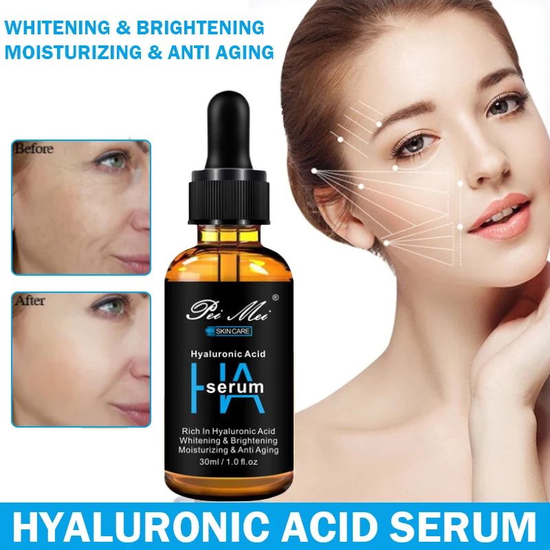 

Face Serum Hyaluronic Acid Moisturizing Skin Care Smooth Pores Nourish Repair Pore Shrink Brightening Face Skin Care 30ml