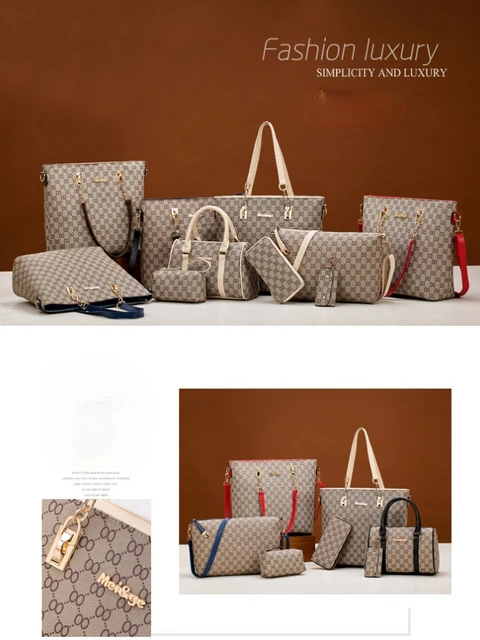Luxury Handbags Women Bags Designer High Quality Leather Bags Pattern  Women's Handbag Shoulder Bag and Crossbody Bag 6 Piece Set - AliExpress