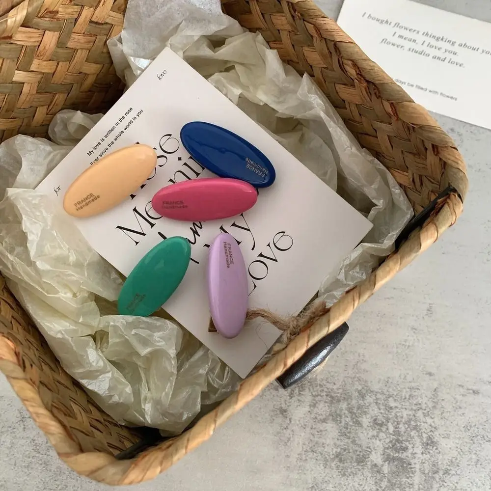 

Clip Bangs Clip Small Hairpin Headdress Candy Color Oval Hairpin Girl Hair Clip Korean Style Headwear Female Hair Accessories