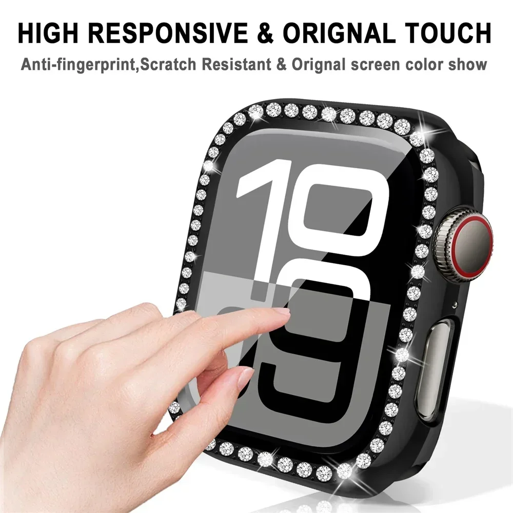 Elegant Bling Diamond Glass Case with Screen Protector
