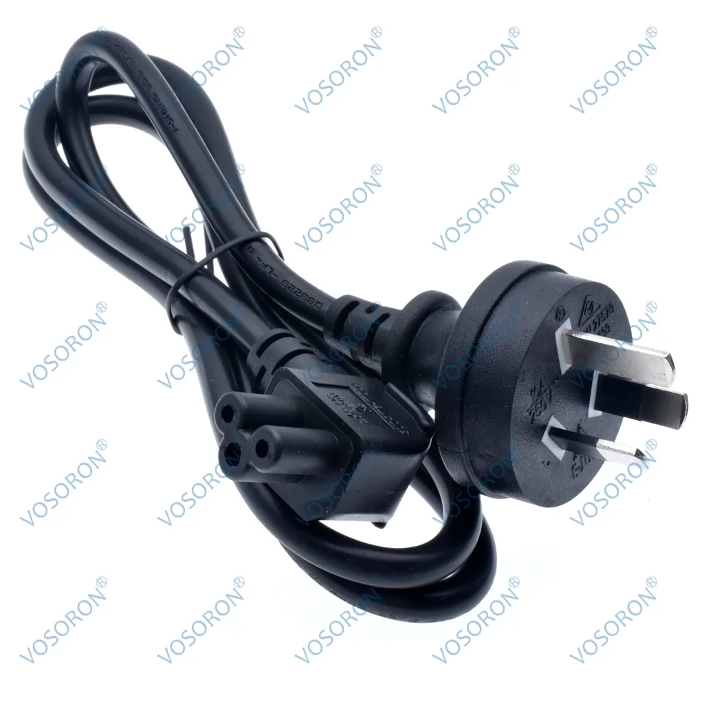 호주 AS3112 남성형에서 IEC320 C5 여성형으로 변환하는 앵글형 전원 연장 코드 H05VV - F 3G*0.75mm²