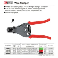 VESSEL Wire Stripper for Solid Wire and Stranded Wire Include a Stripper Gauge Decrustation Pliers 3000A 3000B 3000C Electro - t 2