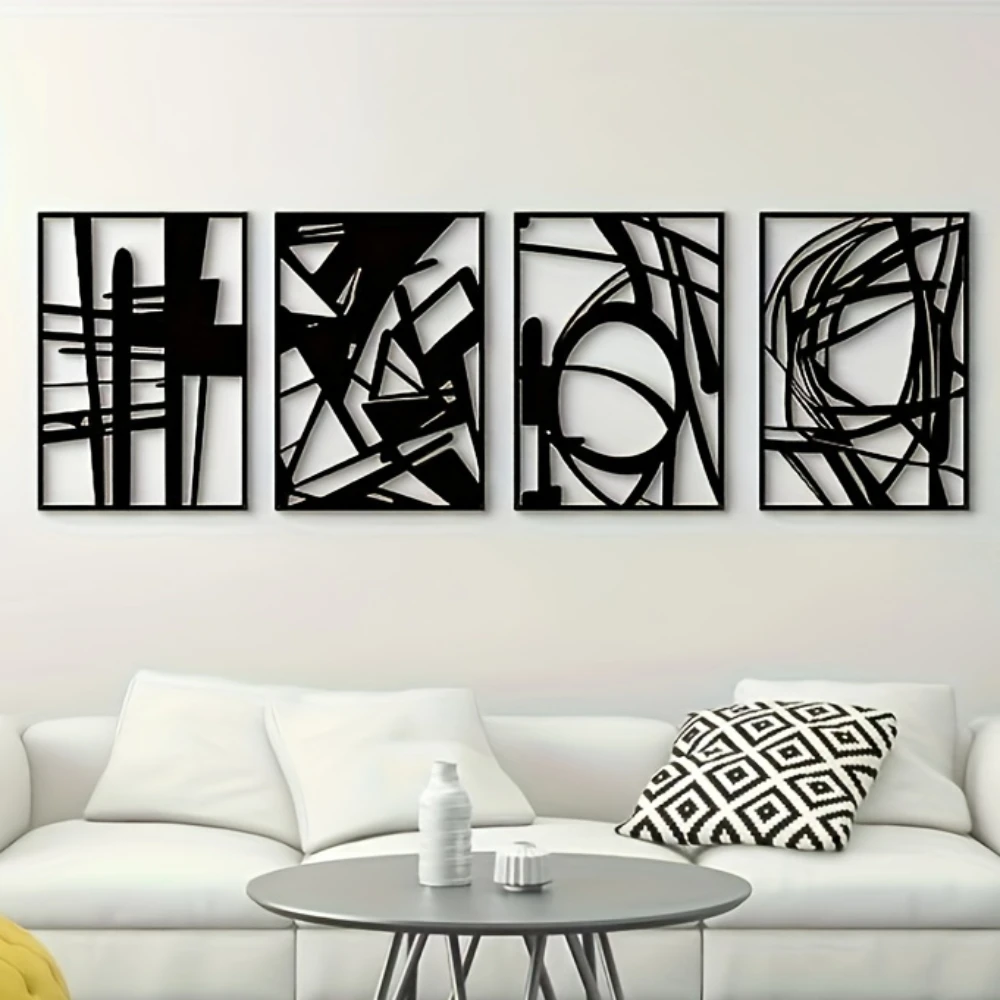 Abstract Metal Wall Art, Minimalist Decorative Single Line Art Wall Decor Metal Sculpture Modern Wall Decor Art Gift