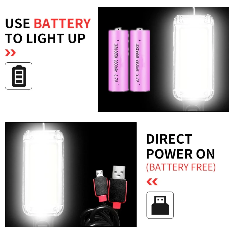 USB Rechargeable COB Work Light led flashlight camping lights camping lamp led work light work light solar lantern 1/2/4pcs Portable LED Flashlight 18650 Adjustable 2Mode Waterproof Magnet Design Camping Lantern
