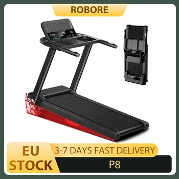 Tapis roulant pieghevole ROBORE P8 12 KM/H, 12 programmi integrati, con sensore di frequenza cardiaca, sistema di doppio cuscino, capacità di peso di 136 kg