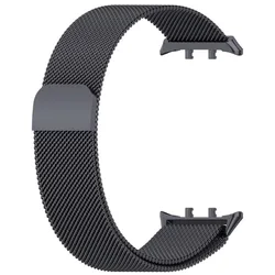 Sleek Magnetic Stainless Steel Milanese Strap - Breathable Replacement Bracelet for Honor Watch 5 (Grey)