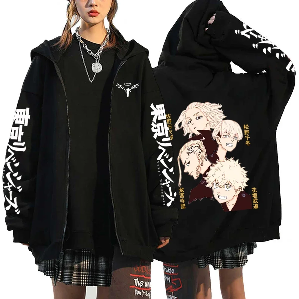 

Anime Hooded Sweatshirts Tokyo Revengers Zip-up Jackets Hoodies Casual Streetwear Y2k Hoodie Male Female Long Sleeve Sweatshirt