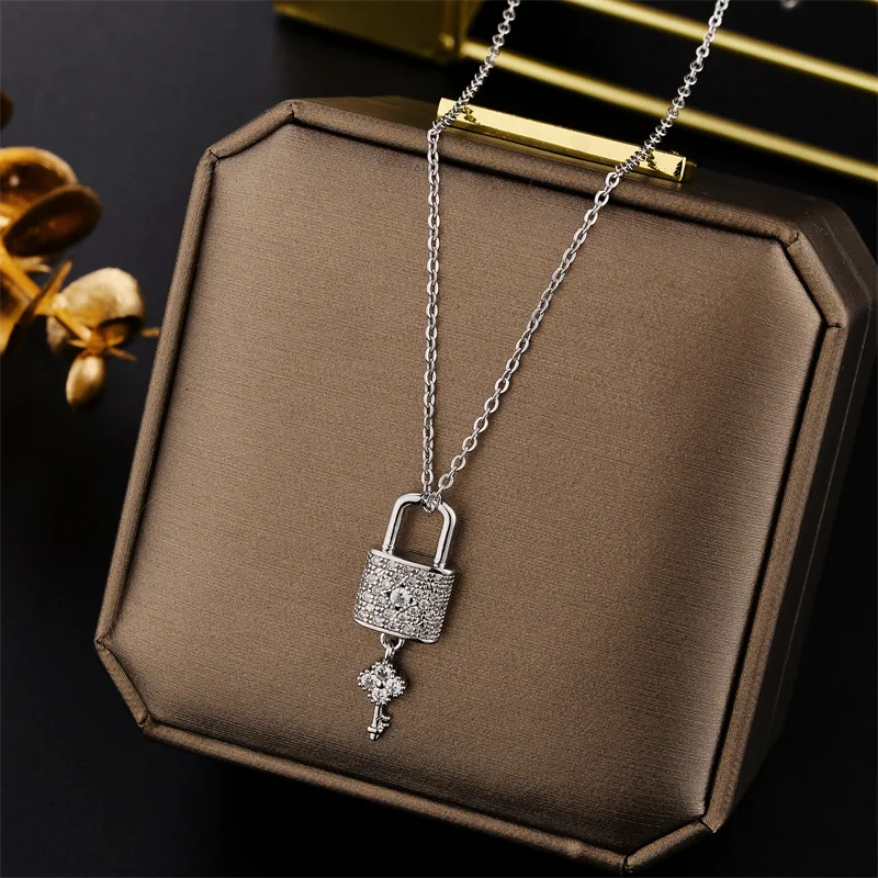 Diamond Lock & Key Pendant