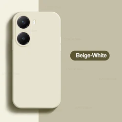 Fashion Liquid Silicone Shockproof Phone Case Cover Accessories for Poco X7 (Beige-white)