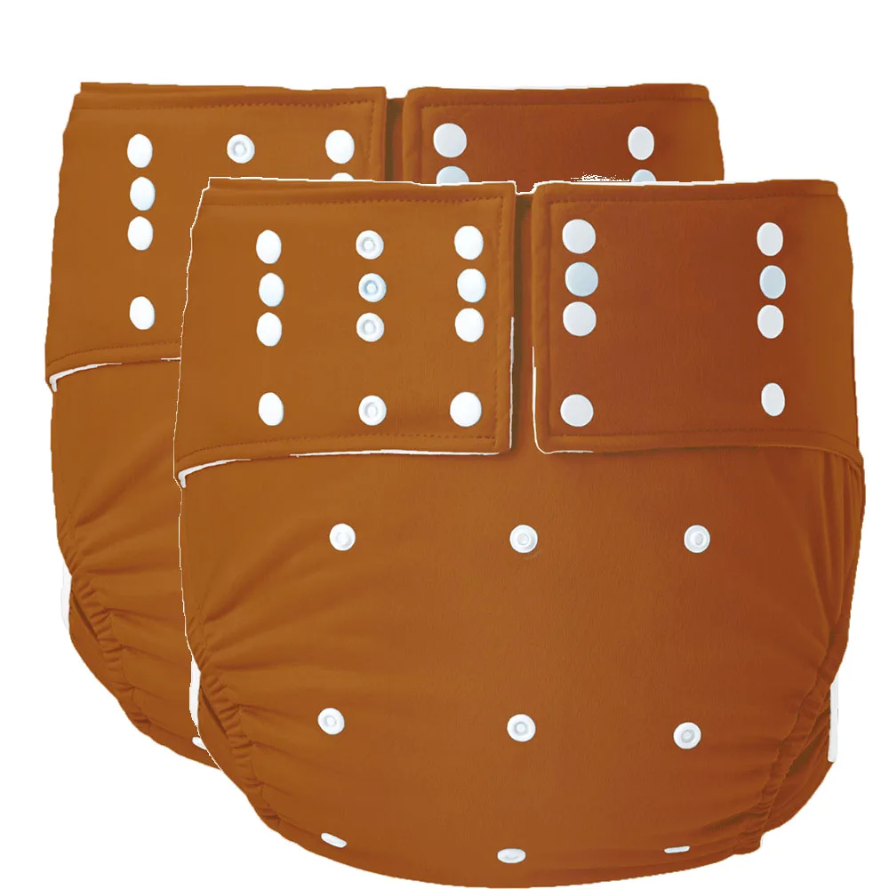 BIAI 2PCS Plus Size Suede Cloth Incontinence Adult Cloth Nappies Reusable Old Man's Diaper Pants Adult Urine Bag