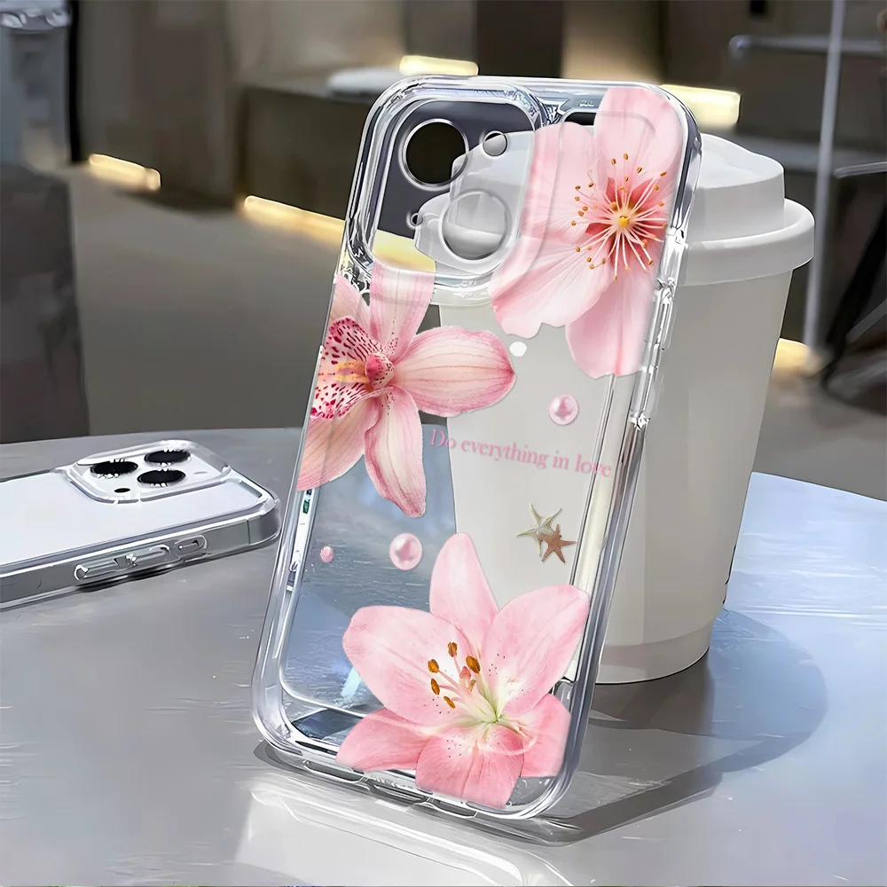 Trumpet Flower Soft Silicone Transparent Phone Case