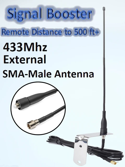 433Mhz External SMA-Male Antenna, Signal Booster Remote Distance to 500 ft+,  Garage Door Gate Aerial, GSM GPRS Omni Alarm System - AliExpress