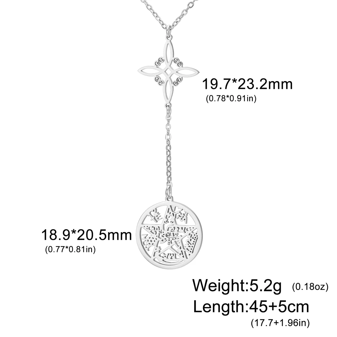 Collier Pentagramn Cabochon Wicca Sorcières Set Pendentif + Chaîne en