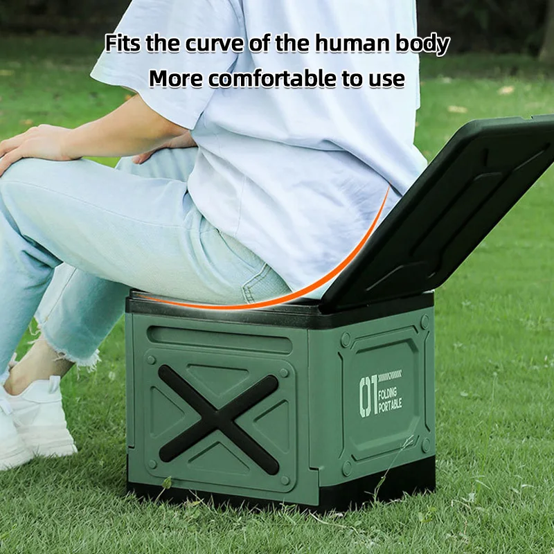 Portable Toilet Outdoor Toilet Portable Outdoor Camping Folding Toilet Strong Bearing Reusable Trash Can for Tour Emergency Self-driving Travel