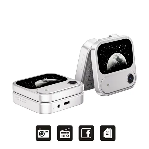 SERVO i17 Air mini Fold Mobile Phone Speed Dial 1.77" Display Magic Voice 2G GSM Dual SIM Card Blacklist FM Radio Flip Cellphone - Image 9