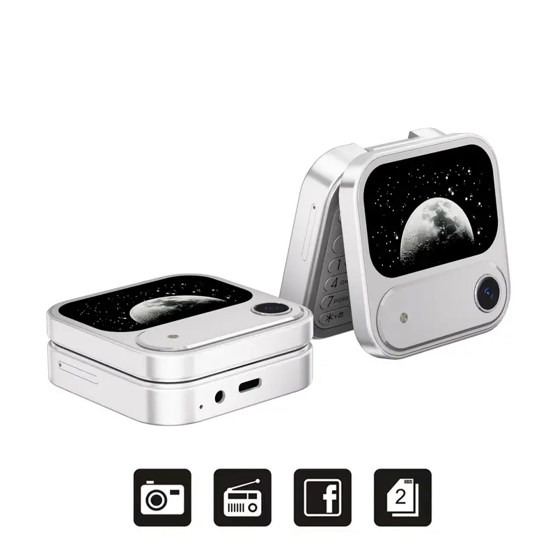 SERVO i17 Air mini Fold Mobile Phone Speed Dial 1.77" Display Magic Voice 2G GSM Dual SIM Card Blacklist FM Radio Flip Cellphone - Image 9