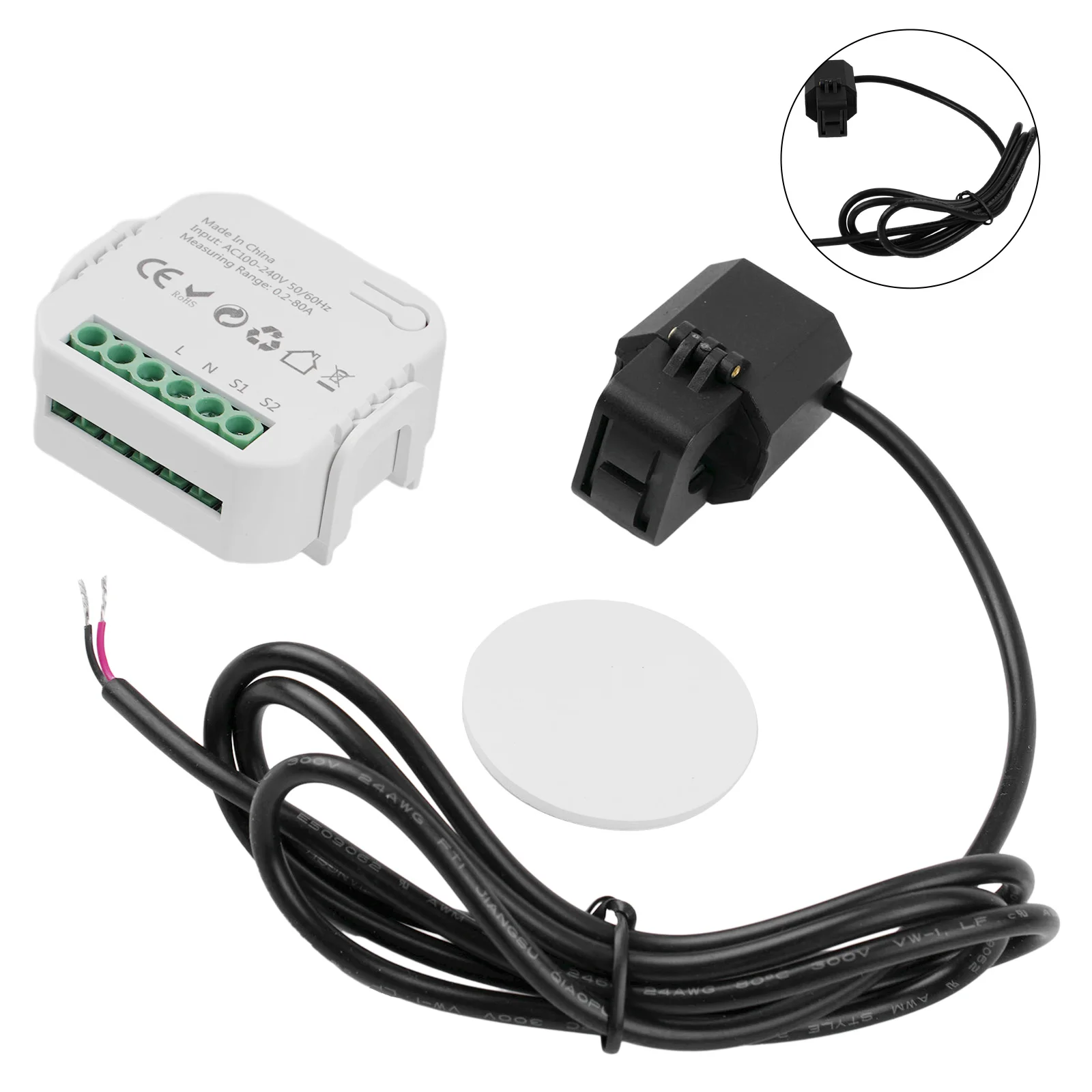

TUYA Smart Life -ZigBee Energy Meter 80A With Current Transformer Clamp KWh Power Monitor Electricity Statistics110V240V 50/60Hz