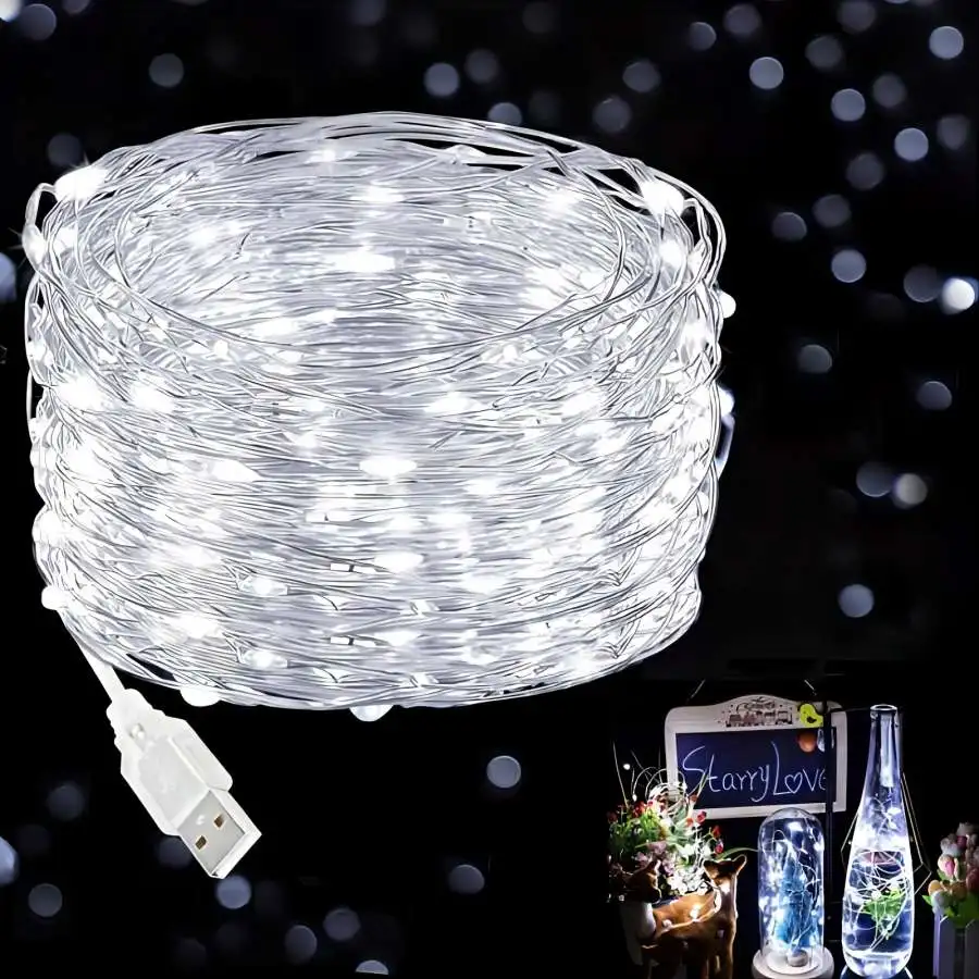 USB-Powered 50/100 LED Fairy Lights - Warm White, White, Multicolor - Ideal for Indoor/Outdoor Décor