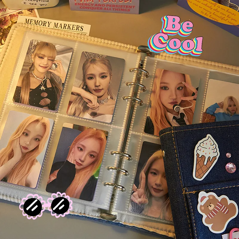 Notebooks A5 Binder Journal Denim Hand Photocard Holder Diary Gift Card Storage Girl Notebook Stationery Korean School Supplies