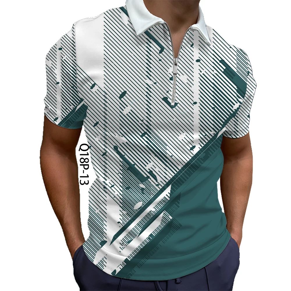 

Sports Style Oversized Shirt Summer Mens Polo with Short Sleeve Polyester Street Wear Golf Polos 3D Hd Digital Printing Tops