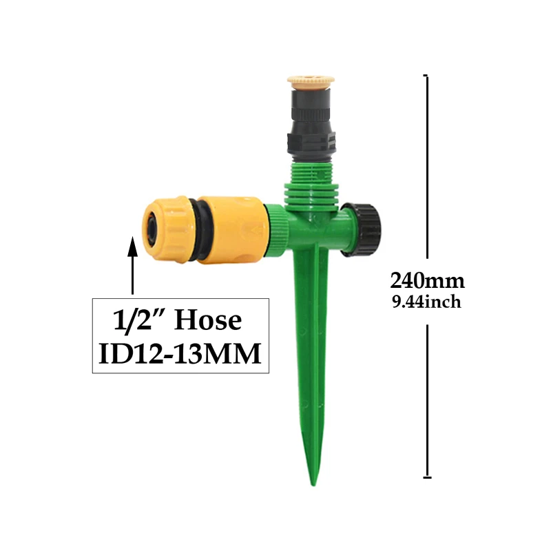 4 Set di Irrigatori Automatici, Irrigatori per Irrigazione del Prato, Ugelli per Irrigazione a Pioggia G3/4 Filettatura Femmina 360 Gradi Rotazione