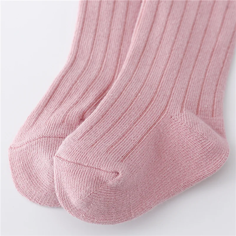 Lawadka 0-5Years Kids Boys Girls Socks Cotton Solid Striped Soft Baby Knee Long Children's Socks School Sport Baby Sock 12 Color 5