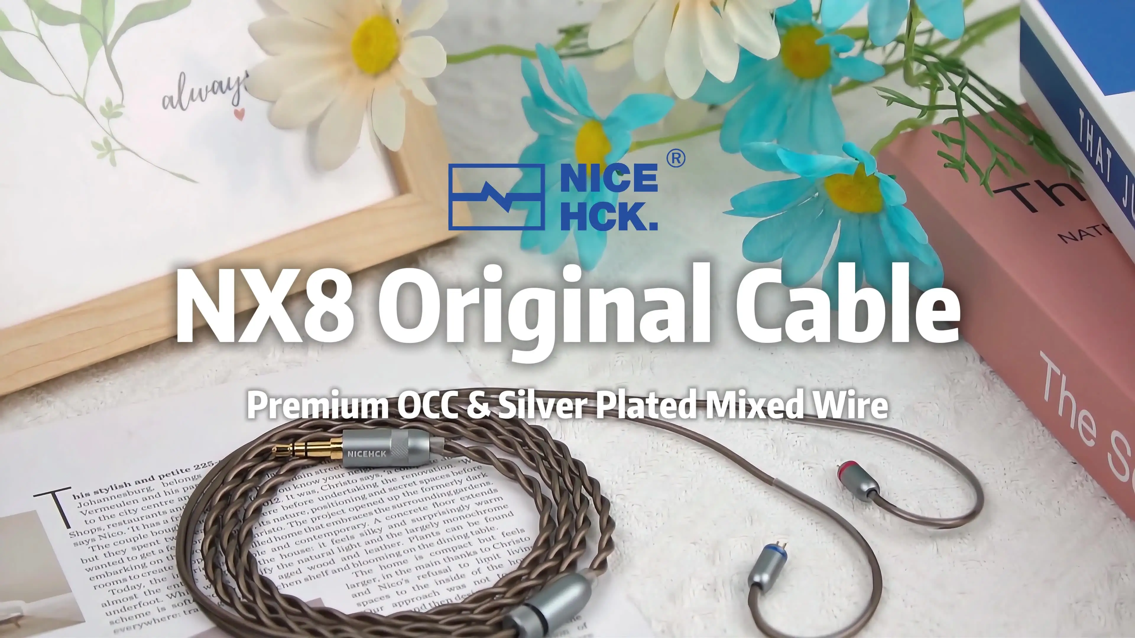 NICEHCK NX8 オリジナルケーブルプレミアム OCC + シルバーメッキ混合