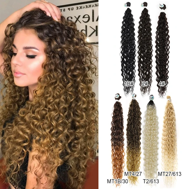 BOL Curly Organic Hair Extensions 20 24 28Inch Long Synthetic Bundles Fake  Hair for Women Water Wave Heat Resistant Full Head - AliExpress