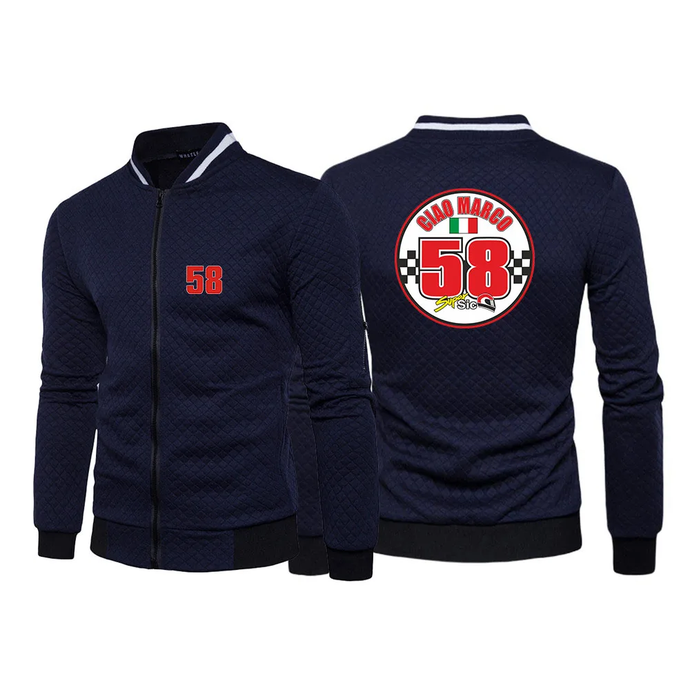 58 Super Sic Marco Simoncel New Men Printing Casual Fashion Simple Autumn Comfortable Hot Sale Six-color Zipper Round Neck Coat