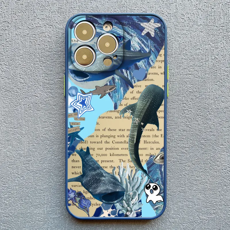 Ozeanwal Hai Schwimmen Handyhülle für iPhone 16 15 14 Plus Pro Max XR XS X 11 12 13 Mini Pro Max SE2 7 8 Plus Schalen – Detail 3