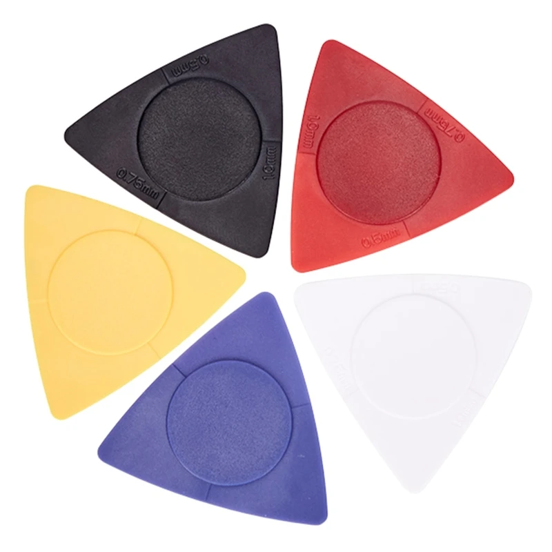 

AKASSOS 3 In 1 Guitar Picks Plectrums Plastic Picks Multicolor Triangle Plectrum for Electric Guitar Bass Ukulele 10 Pieces/Set