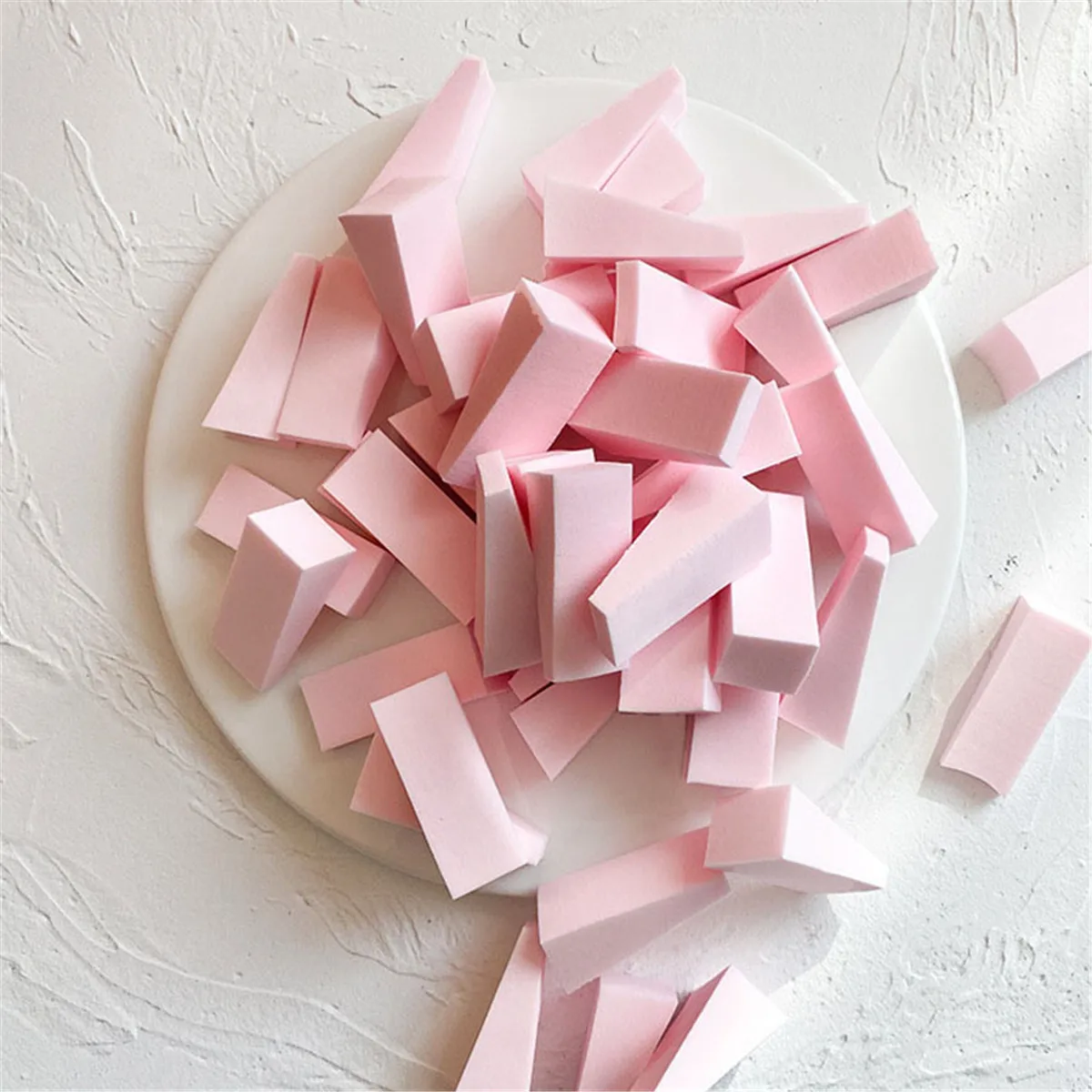 파운데이션, 블러셔, 뷰티 도구, 클리어 에지, 제어 및 블렌딩이 용이한 웨지 메이크업 스펀지 50개 네일 버퍼 메이크업 스펀지