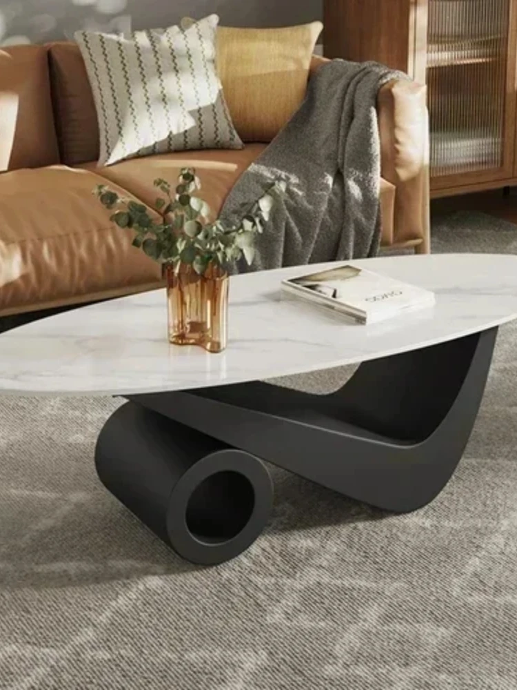 

Italian Slate Coffee Tables Round Luxury Minimalism Living Room Coffee Tables Modern Simplicity Muebles Nordic Furniture QF50CT