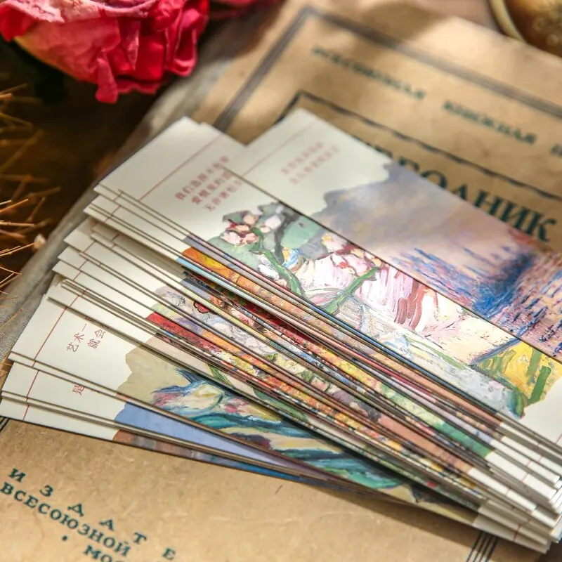 Oil Painting Bookmarks 30 Pieces/box To Assist Reading Tools
