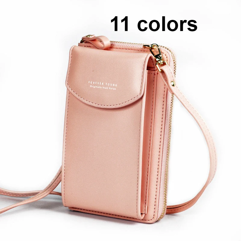 

Fashion Cell Phone Bag Women Mini Crossbody Bag Lady Vertical Forever Young Wallet Small Shoulder Bag Solid Color Pouch