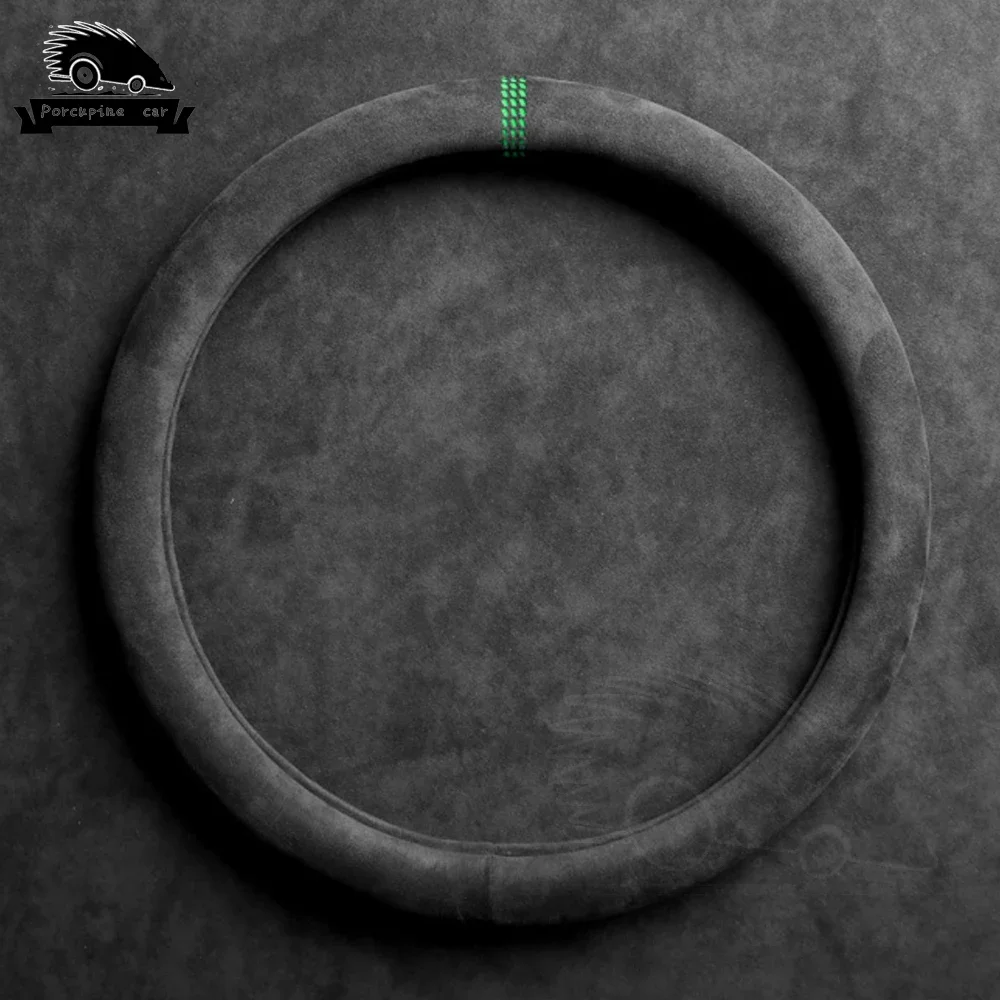 Suede Cow Leather Car Steering Wheel Cover Hollow pattern 38cm For BMW E90 F01 F06 F10 F15 F16 F20 F21 F25 F26 F30 F32 F82 steering wheel cover