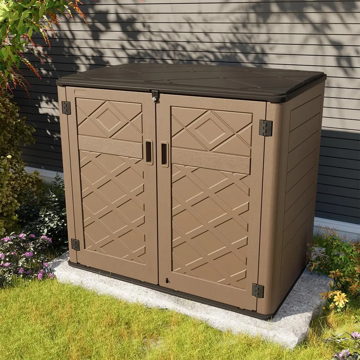 2025-hotLarger Outdoor Storage Shed Weather Resistance, Resin Sheds & Outdoor Storage Backyards, 48 Cu.Ft Tool Shed