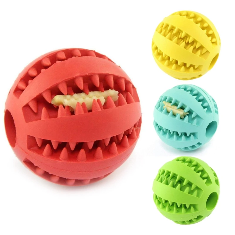Dog Tooth Cleaning Balls,chewing Food Toys Ball Nontoxic Soft Rubber