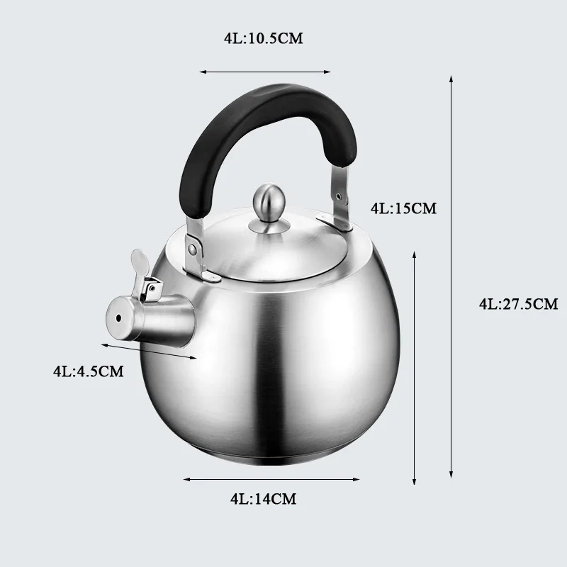 304 Stainless Steel Loud Whistling Hot Water Kettle Induction
