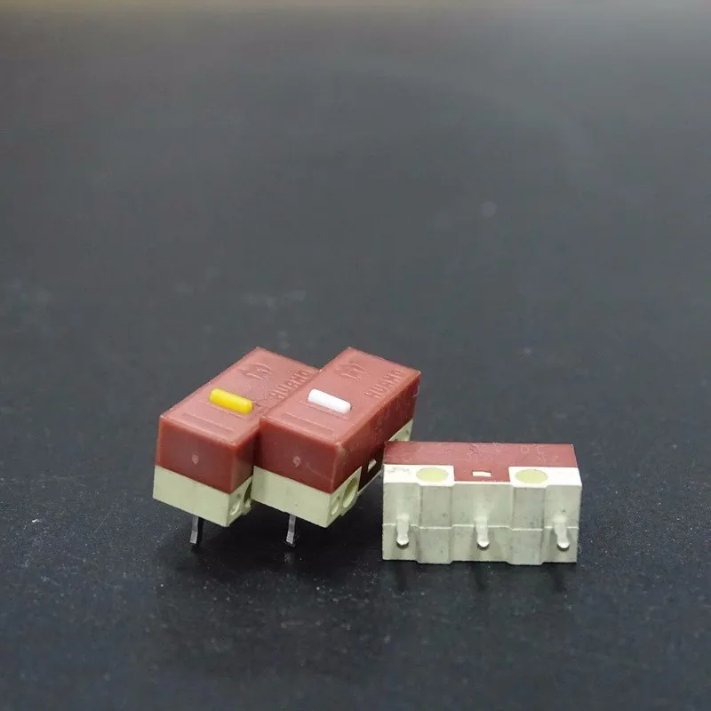 무료 배송 10PCS HUANO 음소거 마이크로 스위치 자동 버튼 수리 액세서리 3PIN 노란색 3천만/흰색 점 2천만 번