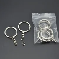 50/500pcs Silver Plated Metal Blank Keyring Keychain Split Key Rings with Chain Climbing Buckles Carabiner Keychain Accessories 4