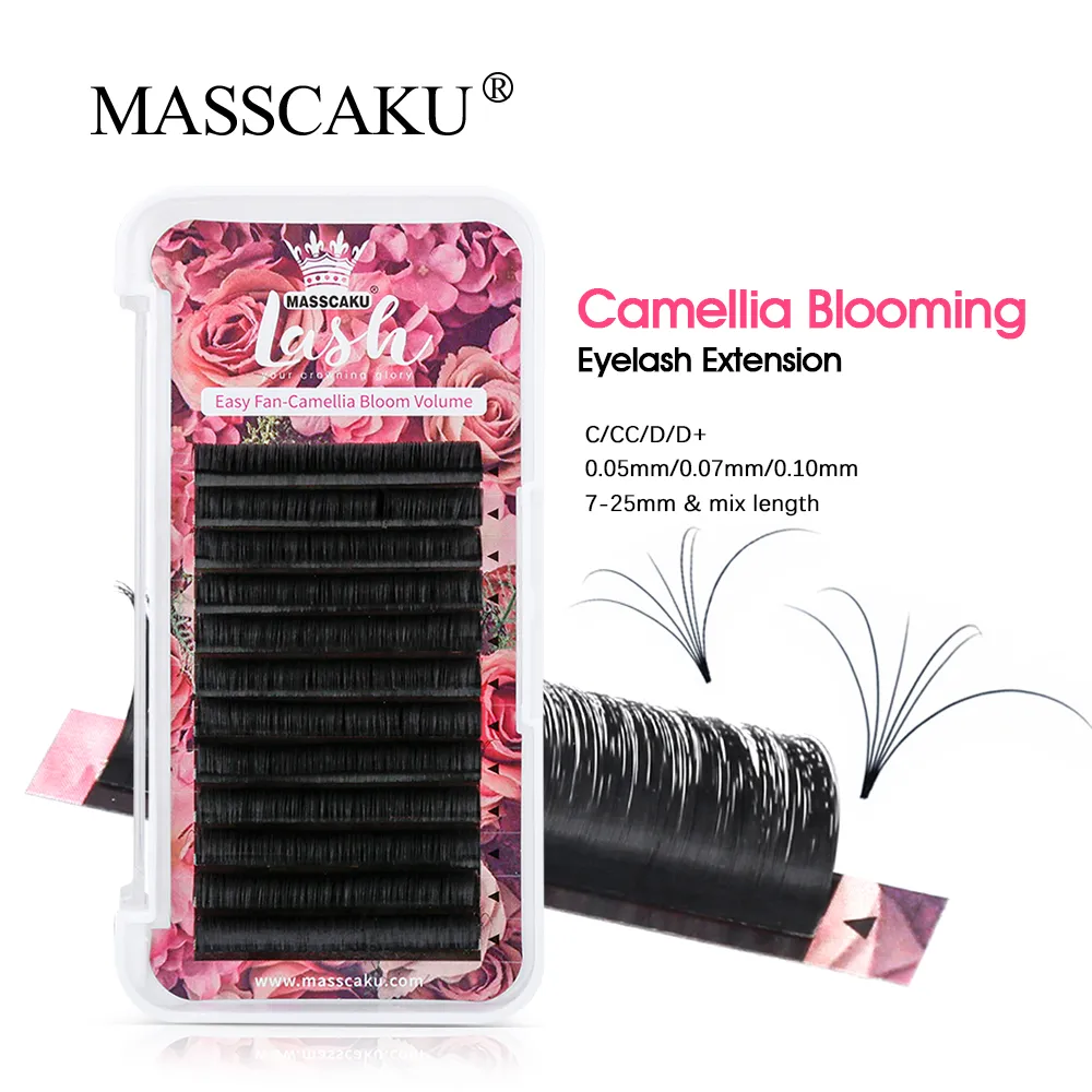 MASSCAKU Camellia Eyelashes Extension Auto Fans Bloom Magnetic Easy Fanning Individual Beauty Lashes