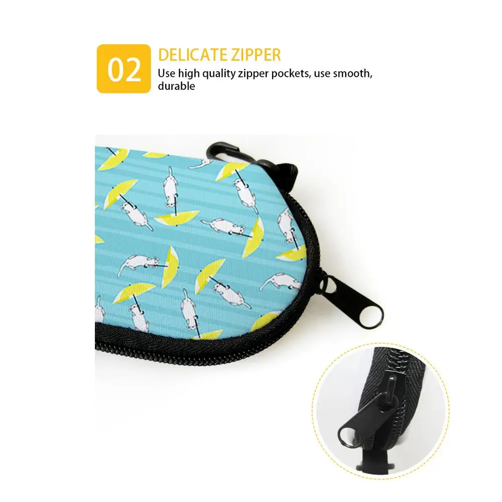 Eyeglasses Protector Box Cute Cartoon Cat Print Kids Spectacle Container Zipper Reading Portable Glasses Cases Carry Bag
