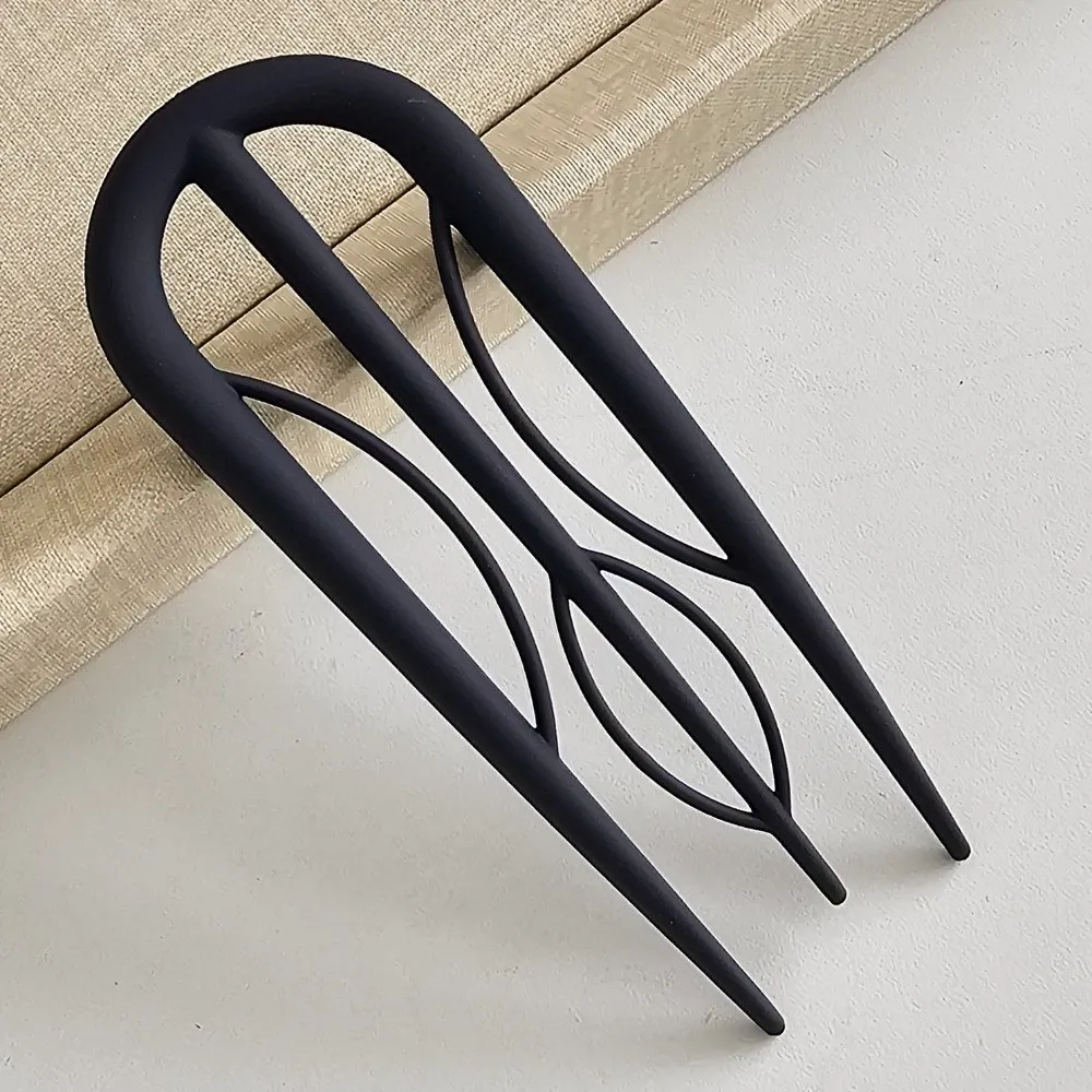 Acetate U-Shaped Hair Stick Leopard Print Hair Clip